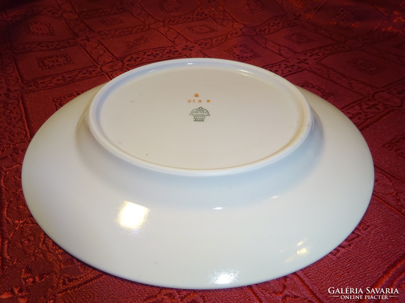 Zsolnay porcelain, antique, cake plate with shield seal, diameter 18.2 cm. He has!