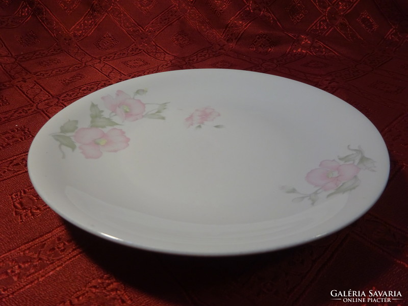 Alföldi porcelán rózsaszín virágos süteményes tányér, átmérője 19,3 cm. Vanneki!