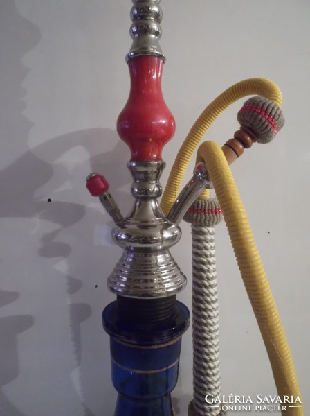 Hookah + tobacco - 90 cm - new - gold-plated - hand-painted glass - Egyptian - hookah