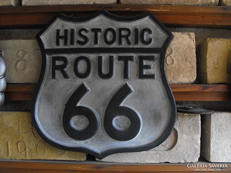 Vintage car engine chopper usa gas station route 66 metal casting crest plaque non cast iron