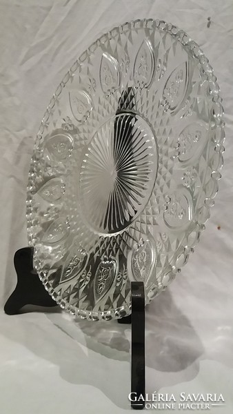 Old lead crystal lead glass plate crystal decorative plate