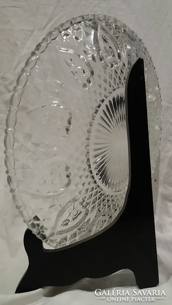 Old lead crystal lead glass plate crystal decorative plate