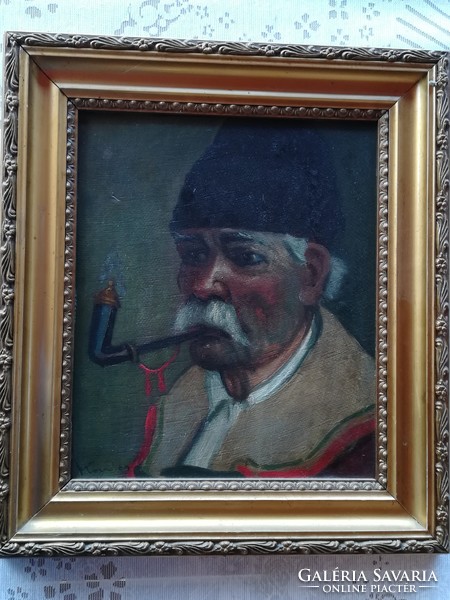 Oil cardboard portrait blacksmith m ??