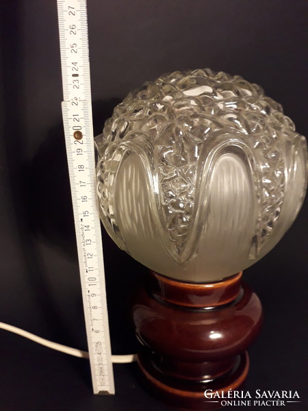 Vintage Fischer Leuchten asztali kerámia üveg lámpa jelzett