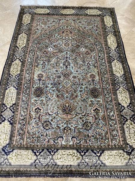 100% Qum silk Persian rug 210x140