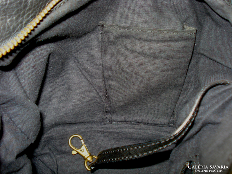 Black Italian leather shoulder bag