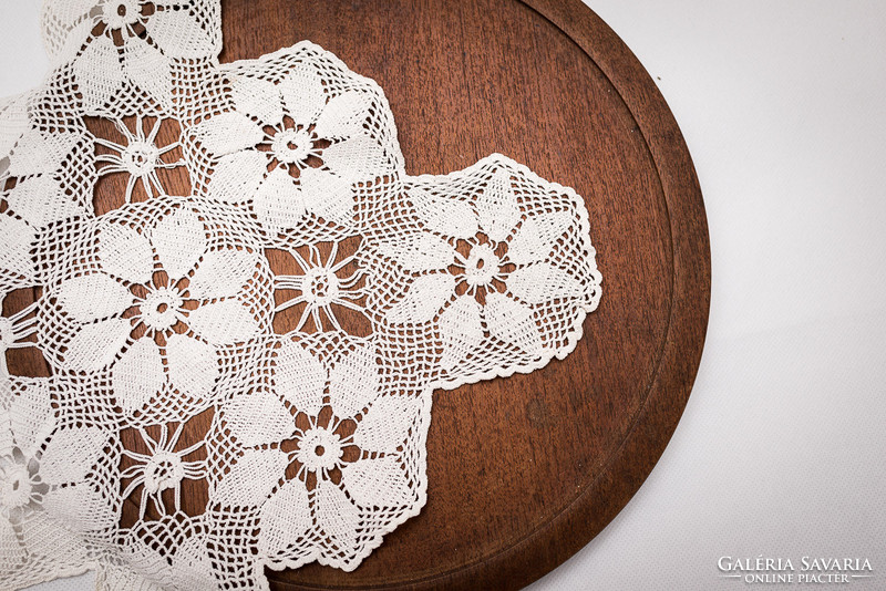Old crochet lace tablecloth