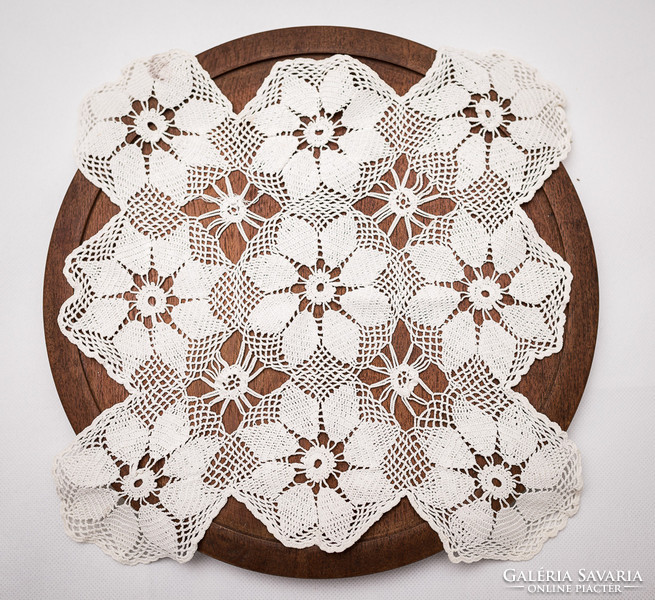 Old crochet lace tablecloth