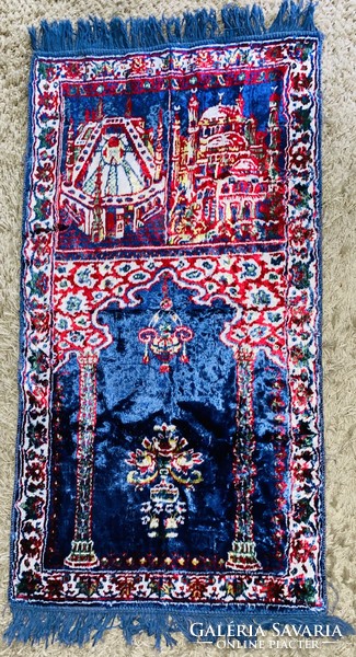 Beautiful Arabic wall moquette carpet prayer rug 100x50 cm new condition Óbuda v posta too
