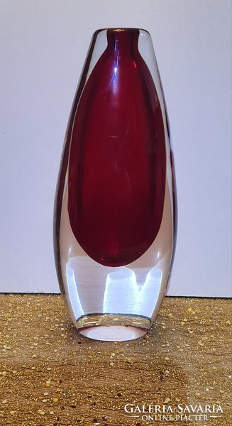 Costa boda red glass vase
