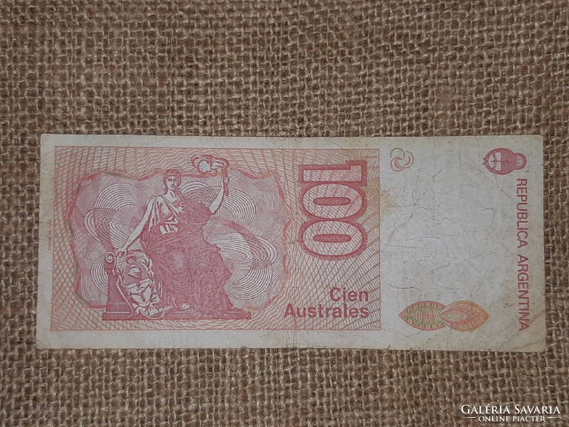 Argentine 100 australes a nd paper money