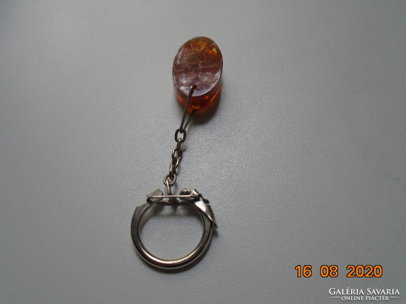 Keychain with amber pendant