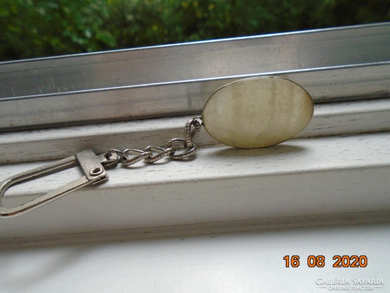 Keychain with mineral pendant