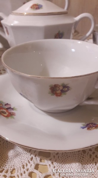 Drasche antik ritka teás készlet, szép állapotban, szép virágos mintával