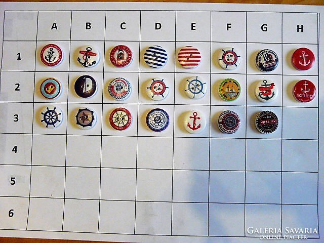 Nautical, sailing button, wood button collection for clothing, bag, scrapbooking