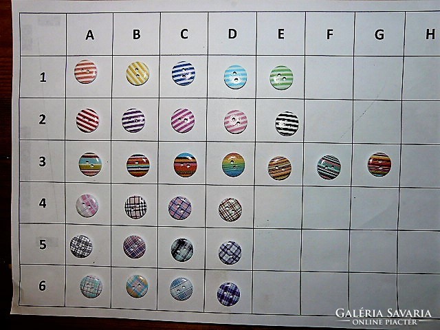 15 Mm wooden buttons, buttons from the collection for scrapbooking, clothes, bags, striped, checkered