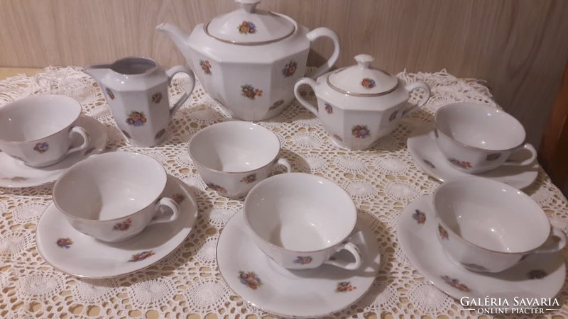 Drasche antik ritka teás készlet, szép állapotban, szép virágos mintával