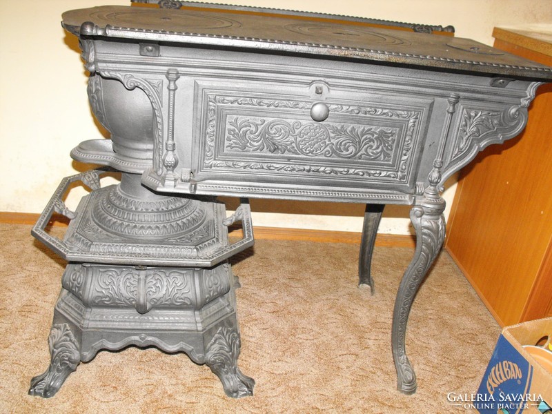 Big size is not small! Extra rare sparhelt stove cast iron beautiful complete 1880 collector's item