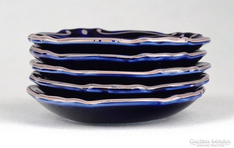 1C230 Régi Jlmenau kobalt kék porcelán tálka készlet 8 cm