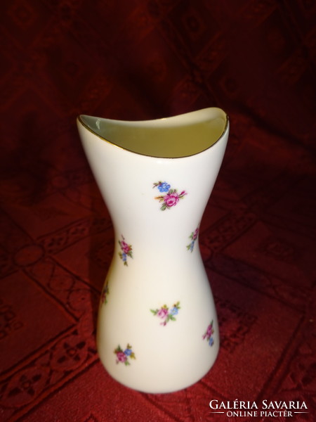 Aquincum porcelán váza, apró virágokkal, magassága 9 cm. Vanneki! Jókai.