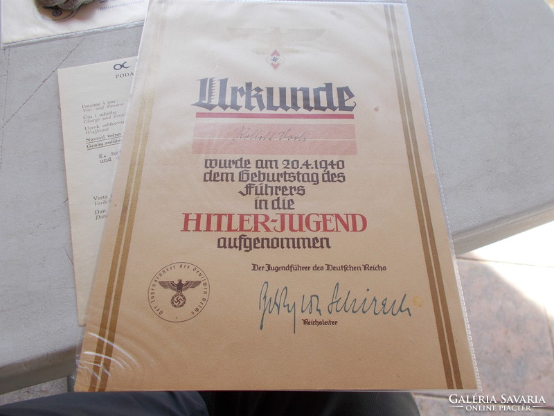 Ww2, Hitler Art Nouveau certificate, 21x30cm