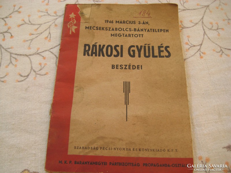 Speeches of the Rákosi assembly on March 3, 1946 in Mecsekszabolcs