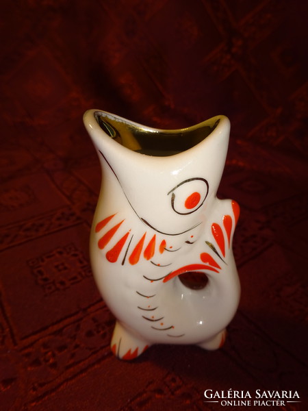 Orosz porcelán, hal formájú pálinkás kupica, magassága 7,5 cm. Vanneki!