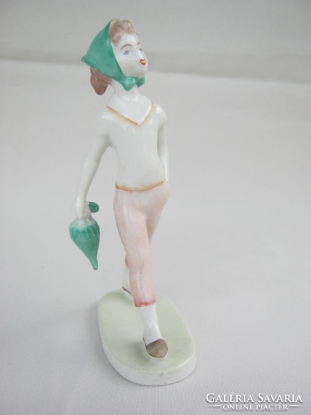 Aquincum porcelain little girl with an umbrella