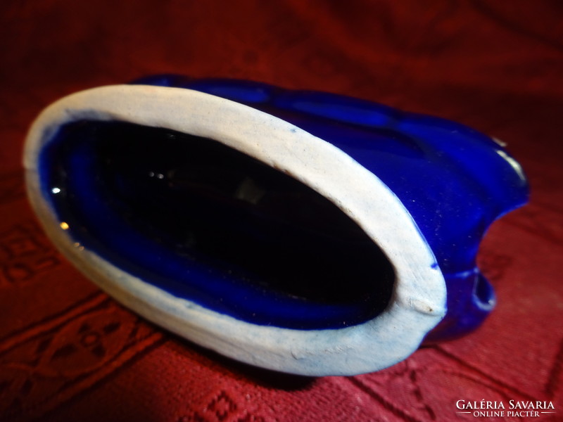 Német porcelán, kobalt kék szalvétatartó, magassága 7,5 cm. Vanneki!