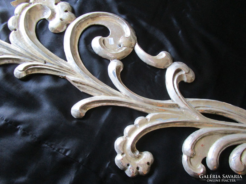 Giant Art Nouveau tendril impressive wooden carving carved furniture or wall decoration 100 cm silver-plated