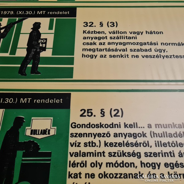 Zöld munkavédelmi, matricás figyelmeztető műanyag tábla 4 db (1350)