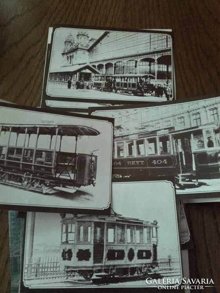 Old bkv publication 1986.- 10 postcards old means of transport (electric) postcard photo in folder