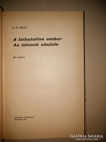 H. G. Wells - A láthatatlan ember - Az Istenek eledele 1967