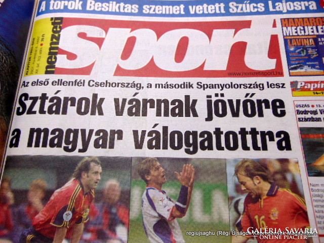 2001 november 6  /  nemzeti SPORT  /  Nagyszerű ajándékötlet! Eredeti újság Ssz.:  17932