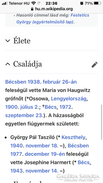 Herczeg Festetics Györgyné-Oppel  Imre festőművész . 1942