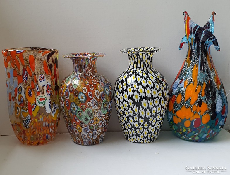 Murano millefiori broken glass vase