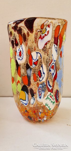 Muránói Millefiori többszínü váza
