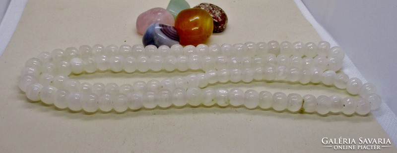 Beautiful antique long real moonstone necklace