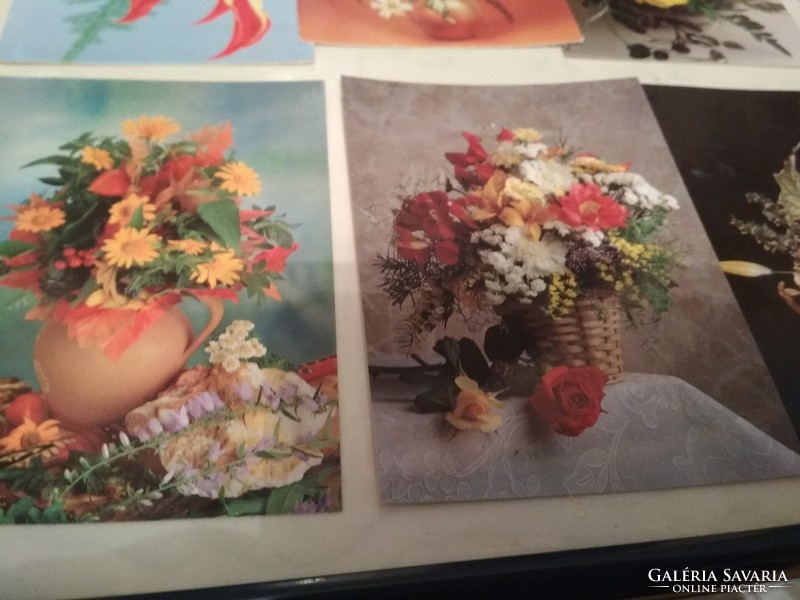 12 db virág mintás és BUÉK posta tiszta képeslapok egyben