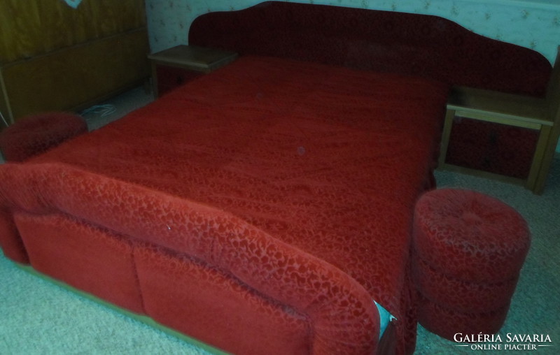Retro double bed (bedroom furniture, bedroom set, 1986; zala furniture factory)