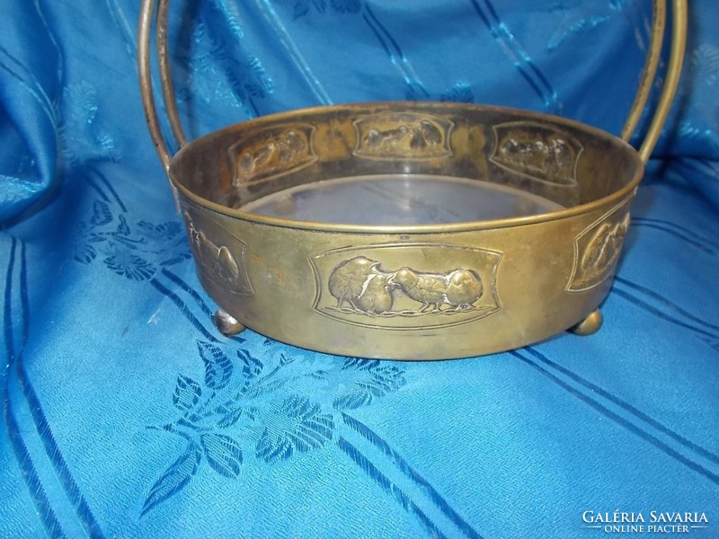 Antique copper serving centerpiece
