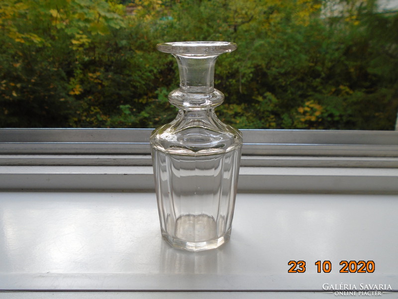 Biedermayer antique handmade 10 sheet polished blown glass beverage bottle