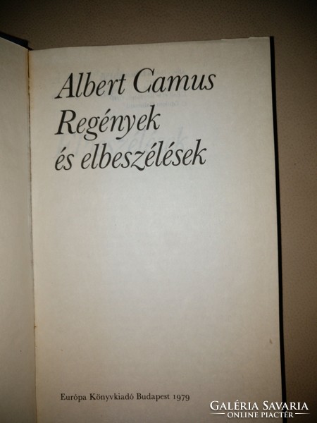 Albert Camus: Regények és elbeszélések 1979