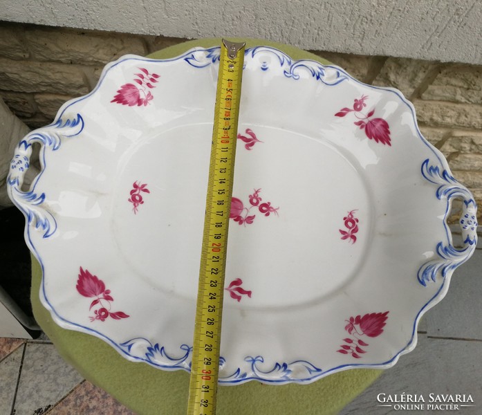 Leàraztam Bécsi füles 1844 ből!!! Vastag porcelán füles kínáló asztalközép húsos tál! Altwien!!