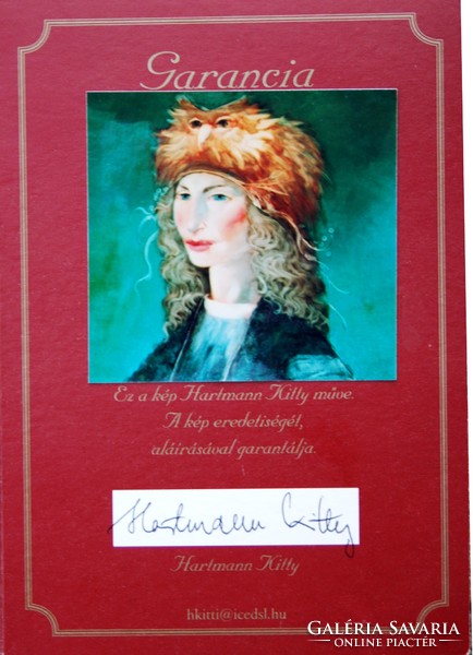 Hartmann Kitty: Madárasszony (Bird Woman) - keretezett festmény eredetigazolással