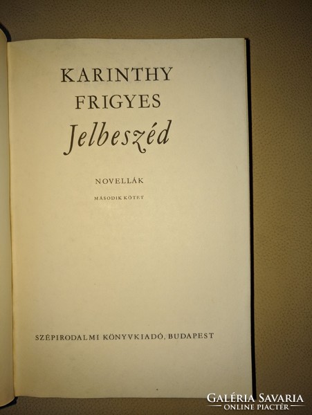 Karinthy Frigyes: Jelbeszéd 2. kötet