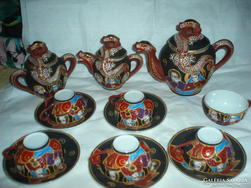 Vintage satsuma Japanese hand painted coffee set