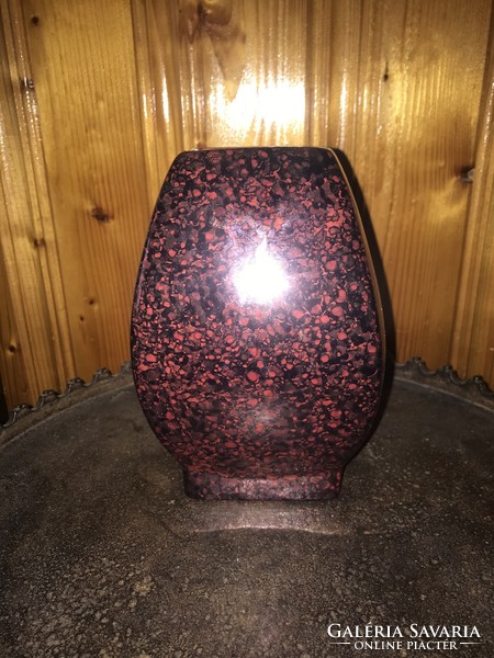 J. L. K. Retro German ceramic vase with eosin-like glaze
