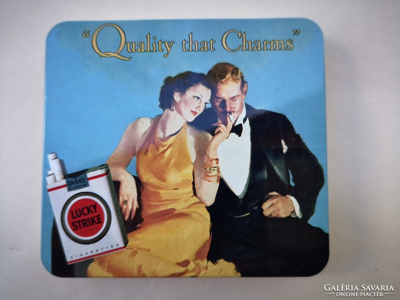 Régi Lucky strike fém cigarettás doboz az 50-es évekből