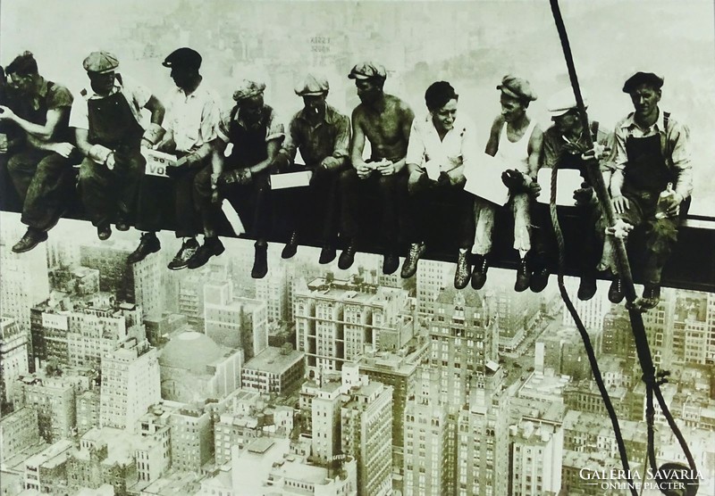 1C396 Ikonikus New Yorki építőmunkások ebédszünetben fotó nyomat